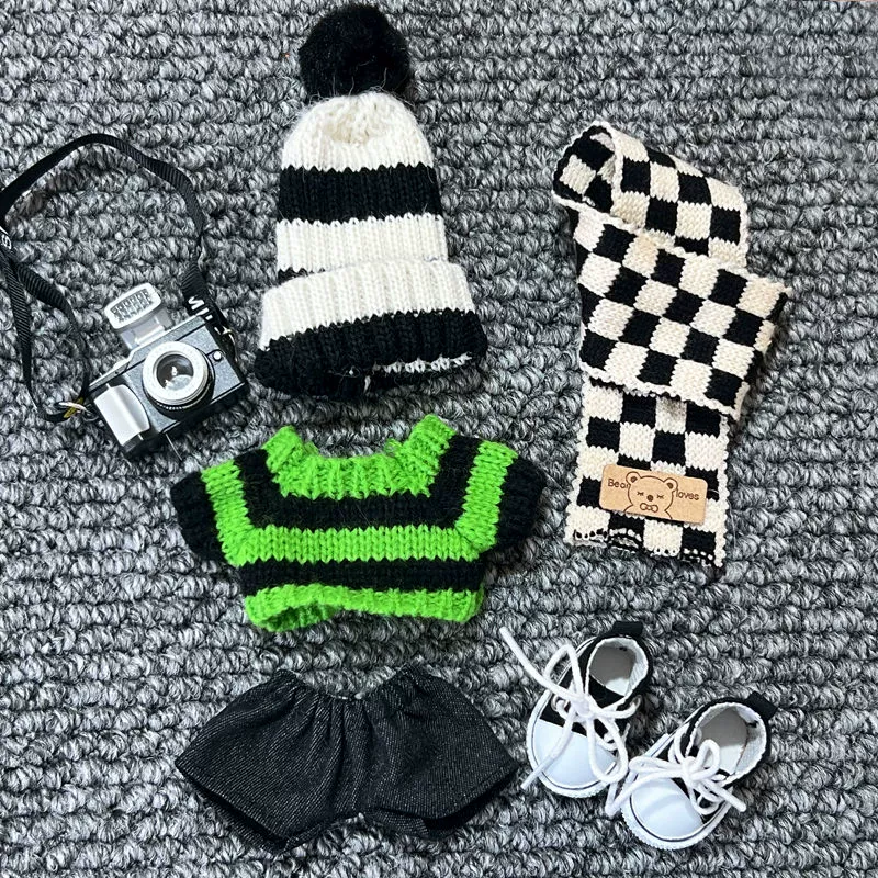 Labubu Clothes Set – Striped Beanie, Scarf & Sweater Outfit | nekolulu 6 Labubu Clothes Set – Striped Beanie, Scarf & Sweater Outfit | nekolulu - Image 6