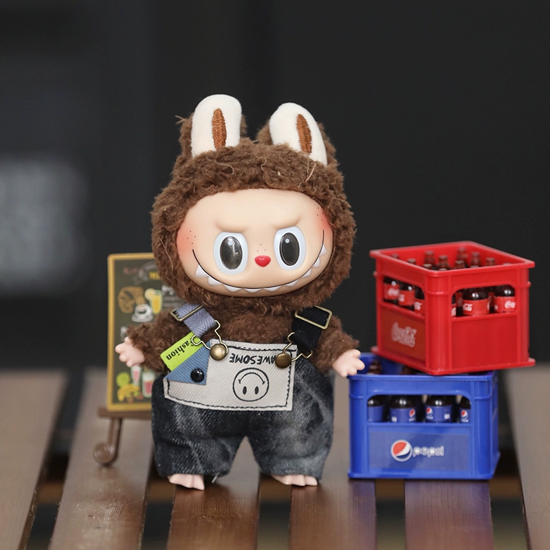 Labubu Clothes Set – Black Smiley Overalls & Beanie | nekolulu 4 Labubu Clothes Set – Black Smiley Overalls & Beanie | nekolulu - Image 4