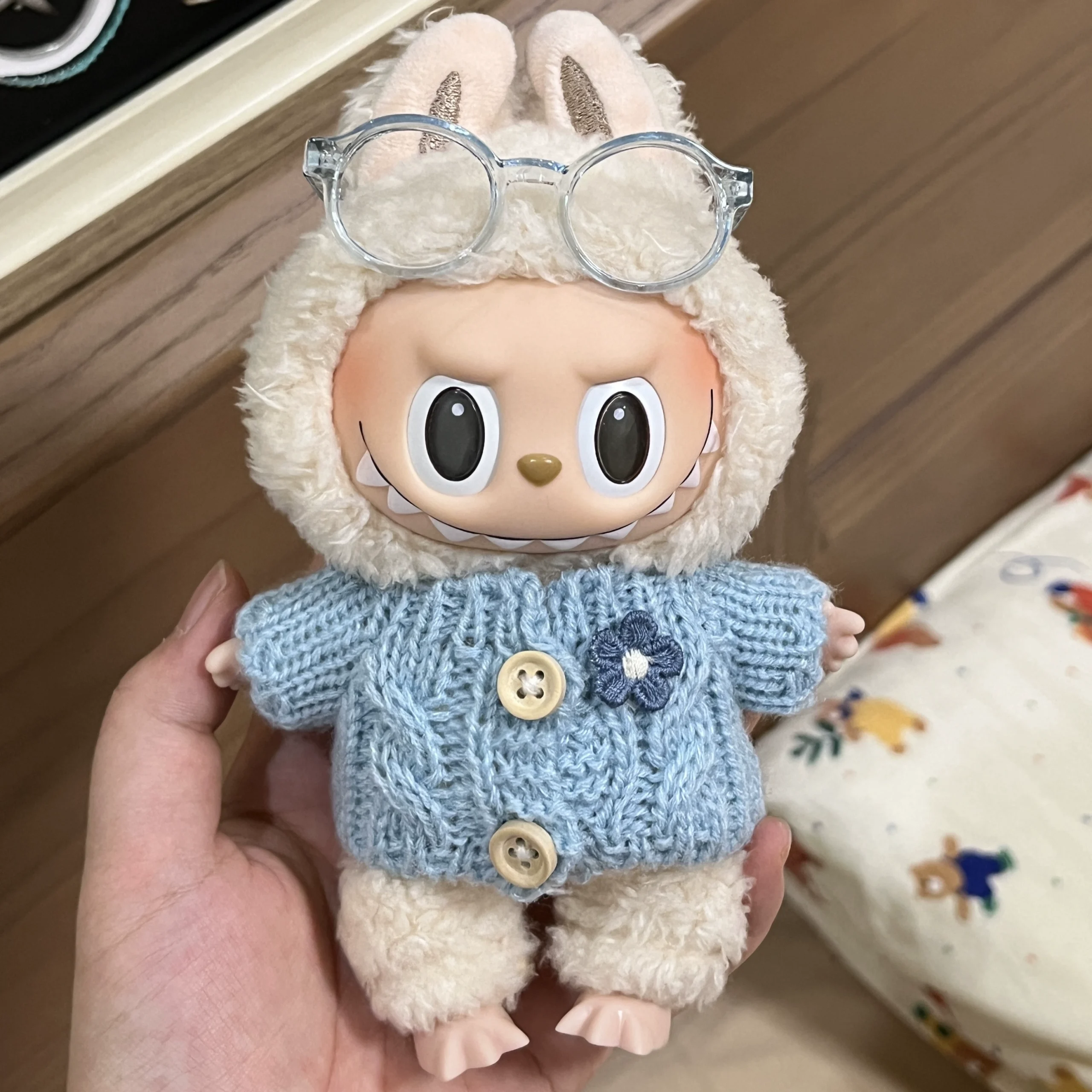 Labubu Clothing – Blue Summer Fresh Wool Jacket & Glasses Set | nekolulu 4 Labubu Clothing – Blue Summer Fresh Wool Jacket & Glasses Set | nekolulu - Image 4