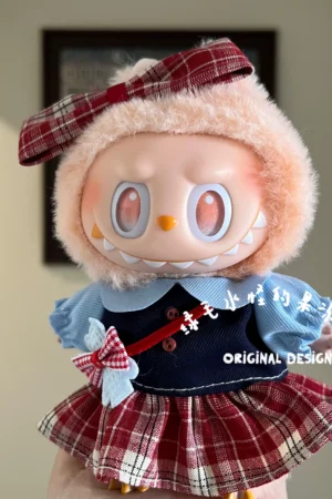 Labubu Clothes Set – Plaid Skirt Outfit (Fits 1st, 2nd, 3rd Gen) | nekolulu