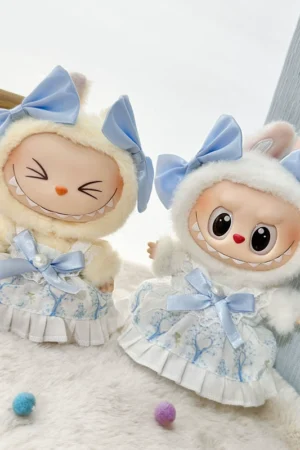 Labubu Clothes – Blue Chanel Style Skirt Suit | nekolulu