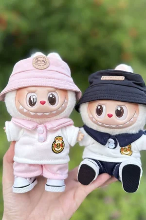 Labubu Clothes – Pink Dot Chef School Uniform Set | nekolulu