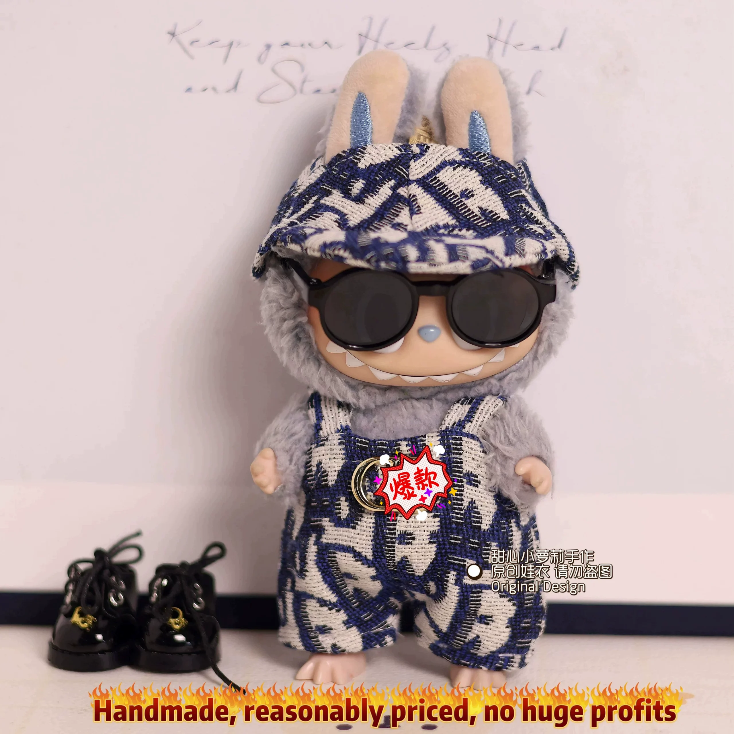 Labubu Clothes – D Family Baseball Cap & Overalls Set | nekolulu 1 Labubu Clothes – D Family Baseball Cap & Overalls Set | nekolulu