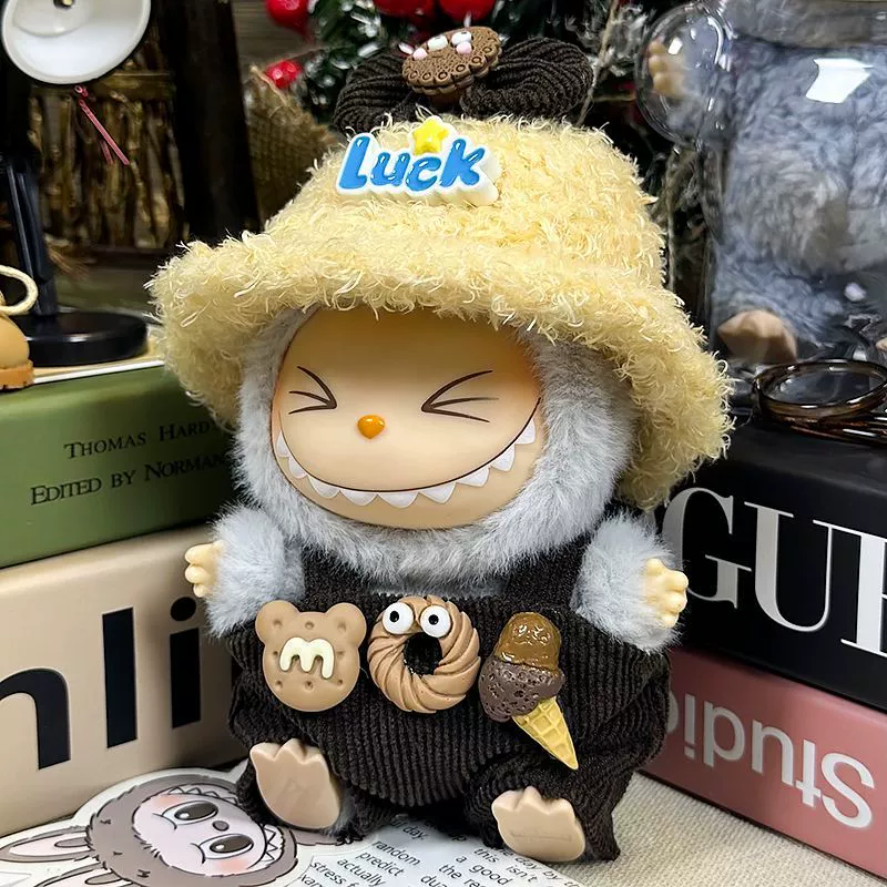 Labubu Clothes Set – Lucky Donut Overalls & Plush Hat | nekolulu 2 Labubu Clothes Set – Lucky Donut Overalls & Plush Hat | nekolulu - Image 2