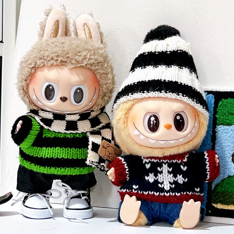 Labubu Clothes Set – Striped Beanie, Scarf & Sweater Outfit | nekolulu 3 Labubu Clothes Set – Striped Beanie, Scarf & Sweater Outfit | nekolulu - Image 3