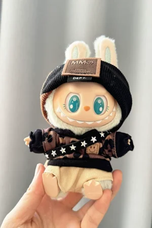 Labubu Clothes Set – Cool Leopard Silk Four-Piece Outfit | nekolulu