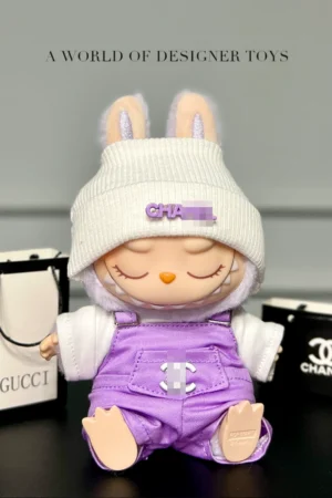 Labubu Clothes Set – Purple Overall Beanie & Accessories | nekolulu