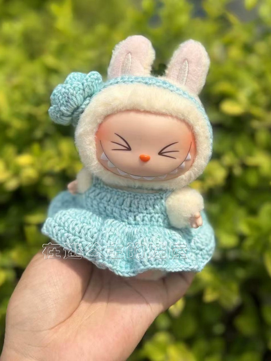 Labubu Clothes – Fresh Blue Crochet Skirt Suit | nekolulu 5 Labubu Clothes – Fresh Blue Crochet Skirt Suit | nekolulu - Image 5