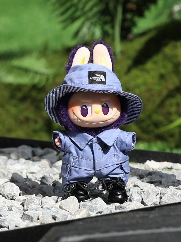 Labubu Clothes Set – Workwear Overalls & Bucket Hat | nekolulu 3 Labubu Clothes Set – Workwear Overalls & Bucket Hat | nekolulu - Image 3