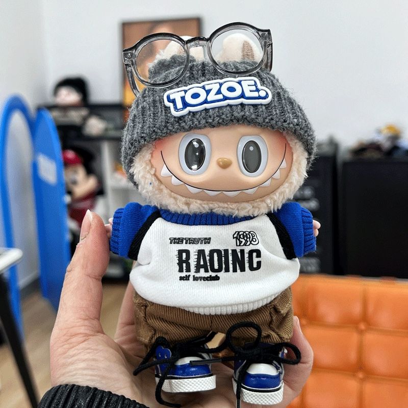 Labubu Clothes – English Style Sweatshirt & Work Pants Set | nekolulu 2 Labubu Clothes – English Style Sweatshirt & Work Pants Set | nekolulu - Image 2