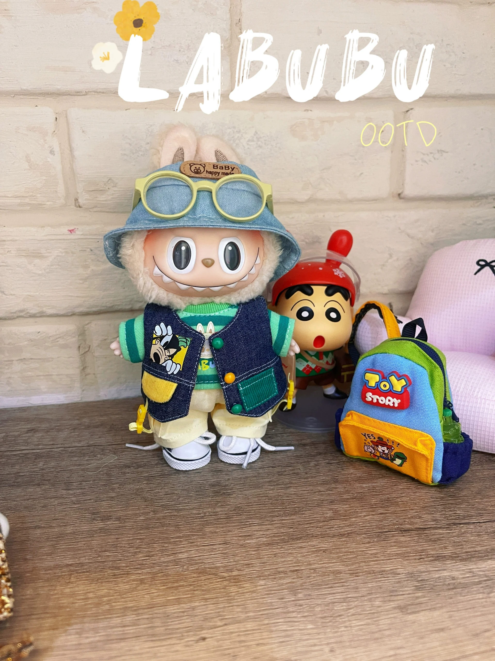 Labubu Clothes Set – Denim Vest & Striped Sweater Outfit | nekolulu 2 Labubu Clothes Set – Denim Vest & Striped Sweater Outfit | nekolulu - Image 2