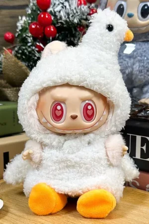 Labubu Clothes – Little Swan Plush Jumpsuit (40CM) | nekolulu