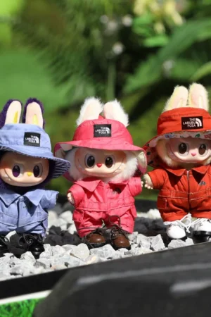 Labubu Clothes Set – Workwear Overalls & Bucket Hat | nekolulu