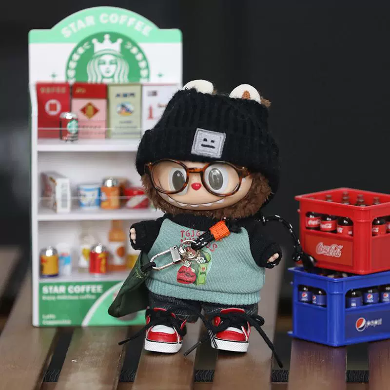 Labubu Clothes – Black Smiley Hat & English Girl Sweatshirt Set | nekolulu 2 Labubu Clothes – Black Smiley Hat & English Girl Sweatshirt Set | nekolulu - Image 2