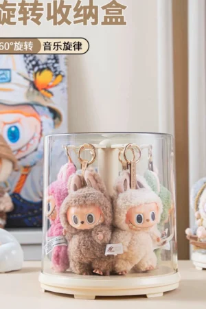 Labubu Display Box – Transparent Dustproof Rotatable Pendant Storage Box (Music/Manual) | nekolulu