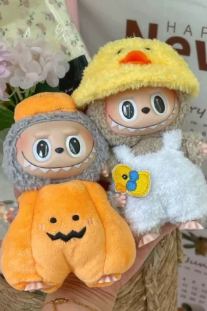 Labubu Clothes Set – Handmade Plush Outfits (Pumpkin & Duck Styles) | nekolulu
