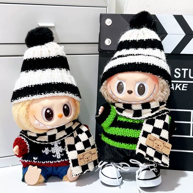 Labubu Clothes Set – Striped Beanie, Scarf & Sweater Outfit | nekolulu 4 Labubu Clothes Set – Striped Beanie, Scarf & Sweater Outfit | nekolulu - Image 4