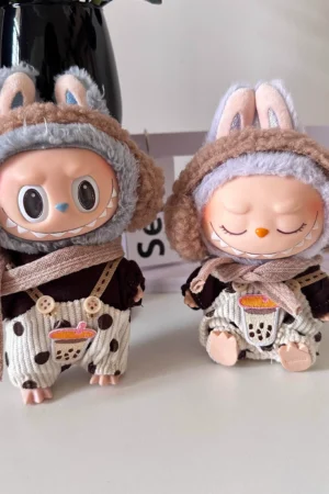 Labubu Clothes Set – Winter Milk Tea Bunny Outfit | nekolulu