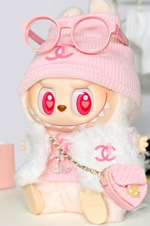 Labubu Clothes Set – Fluffy Jacket & Heart Bag (Multi-Color) | nekolulu