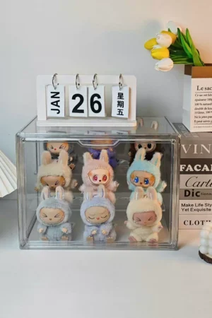 Labubu Display Box – Sitting Party Transparent Hanging Protective Cover (Multi-Layer) | nekolulu