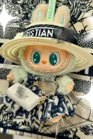 Labubu Clothes Set – Handmade Straw Hat Dress & Bag | nekolulu