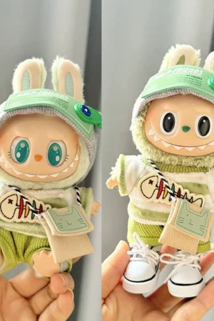 Labubu Clothes – Green Big Fish Shoulder Bag Set | nekolulu