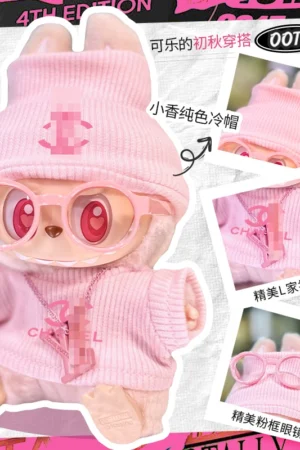 Labubu Clothes Set – Multi-Color Chanel Style Sweater & Beanie | nekolulu