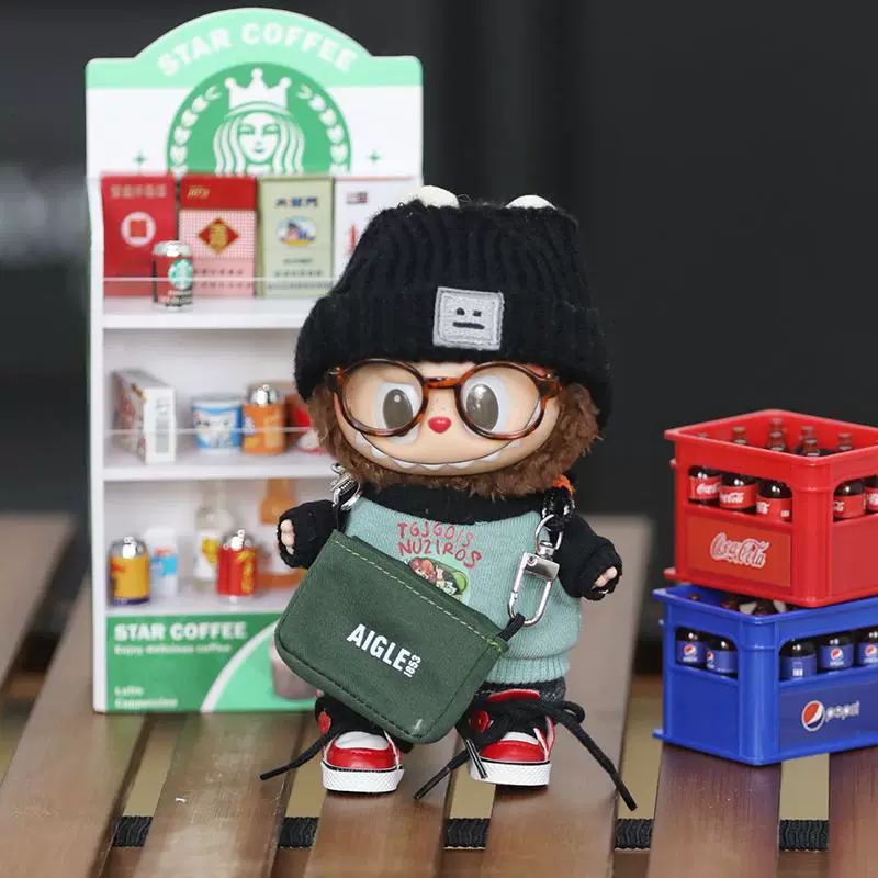 Labubu Clothes – Black Smiley Hat & English Girl Sweatshirt Set | nekolulu 1 Labubu Clothes – Black Smiley Hat & English Girl Sweatshirt Set | nekolulu