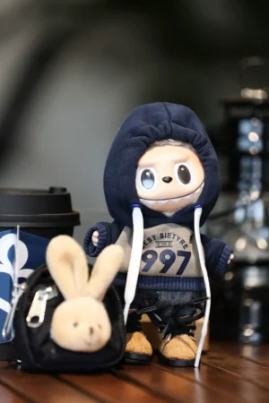 Labubu Clothes – Navy Green Sweatshirt & Tie-Dyed Jeans Set | nekolulu