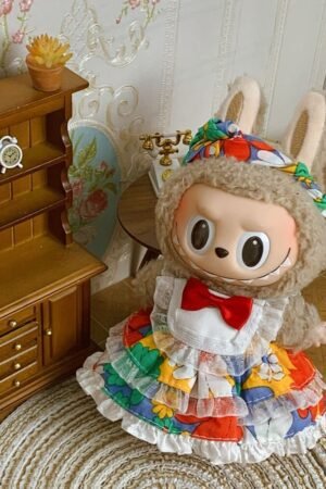 Labubu Clothes Set – Colorful Patchwork Dress for The Monsters Plush | nekolulu