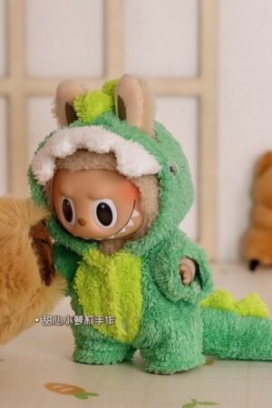 Labubu Clothes - Green Dinosaur Hoodie & Skirt Set | nekolulu
