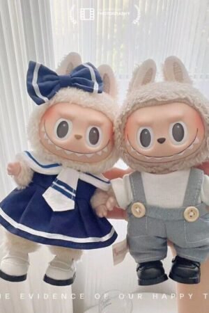 Labubu Mini Bow Dress & Jumpsuit Set - Handmade Plush Doll Outfits | nekolulu