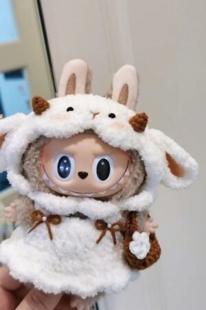 Labubu Clothes Set – 2025 White Sheep Jumpsuit (Fits Gen 1, 2 & 3) | nekolulu