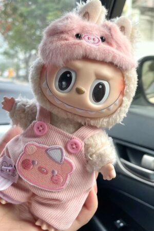 Labubu Clothes Set – 2025 Pink Pig Jumpsuit (Fits Gen 1, 2 & 3) | nekolulu