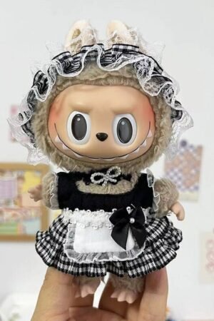 Labubu Clothes Set – Plaid Maid Dress | nekolulu