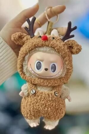 Labubu Clothes Set – Deer Jumpsuit with Antlers | nekolulu