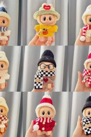 Labubu Clothes Set - Winter Knit Hat & Scarf (15/17CM) | nekolulu