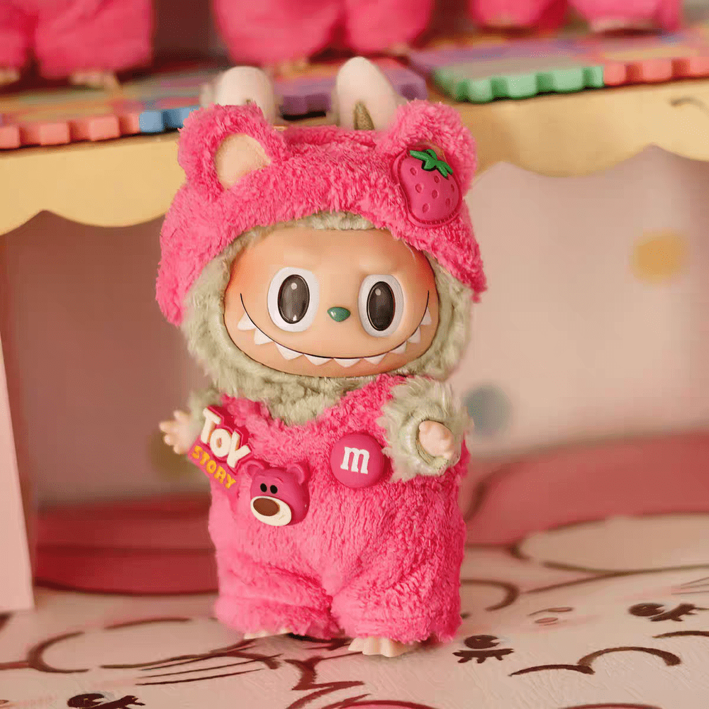 Labubu Clothes Set – Pink Strawberry Bear Outfit with Headband | nekolulu 2 Labubu Clothes Set – Pink Strawberry Bear Outfit with Headband | nekolulu - Image 2