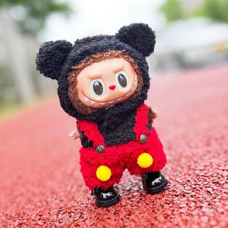 Labubu Clothes Set – Mini Red Black Mickey Style | nekolulu 1 Labubu Clothes Set – Mini Red Black Mickey Style | nekolulu