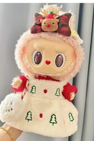 Labubu Clothes Set – 38CM Christmas Tree Dress & Reindeer Bow | nekolulu