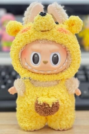 Labubu Clothes Set – Yellow Bear Jumpsuit (Fits Gen 1, 2 & 3) | nekolulu