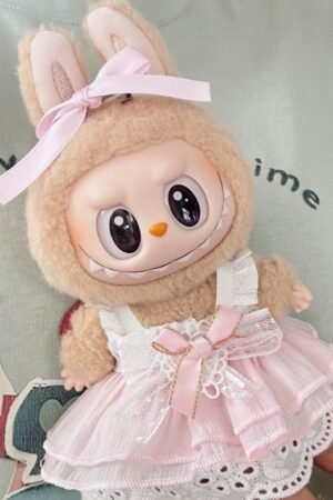 Labubu Clothes Set – Pink Lace Princess Dress | nekolulu