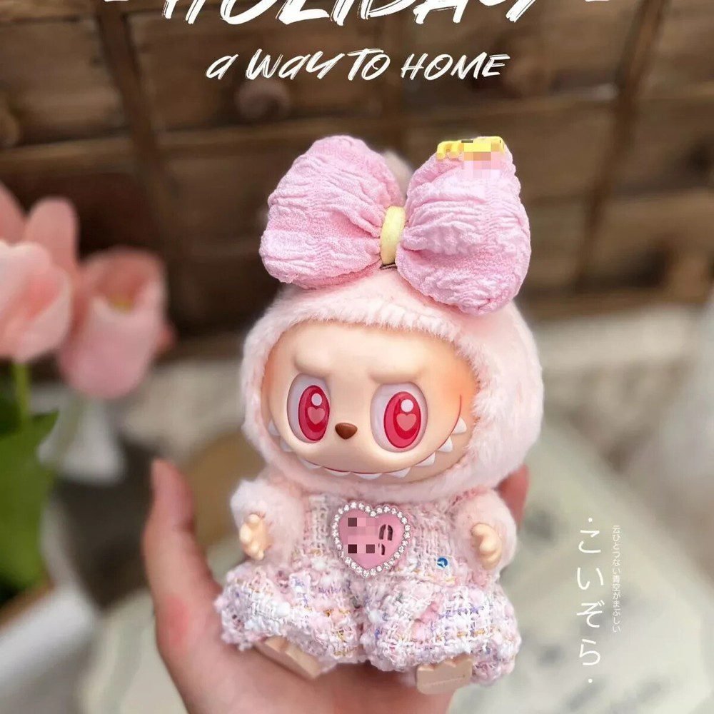 Labubu Clothes Set – Pink Knitted Romper & Bow | nekolulu 3 Labubu Clothes Set – Pink Knitted Romper & Bow | nekolulu - Image 3