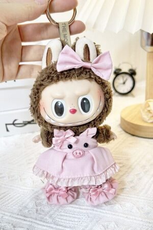 Labubu Clothes Set – Pink Piggy Dress & Bow | nekolulu