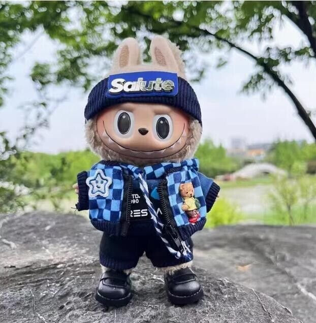 Labubu Clothes - Plush Doll Handmade Checkered Jacket Set | nekolulu 1 Labubu Clothes - Plush Doll Handmade Checkered Jacket Set | nekolulu