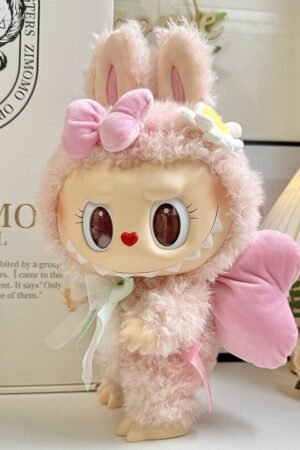 Labubu Clothes Set – 38cm  DIY Big Pink Bow & Hair Clip | nekolulu