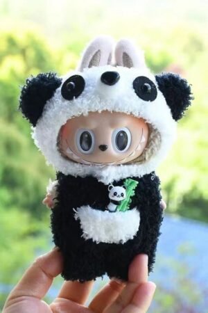 Labubu Clothes Set – Panda Outfit with Bamboo Accessory | nekolulu