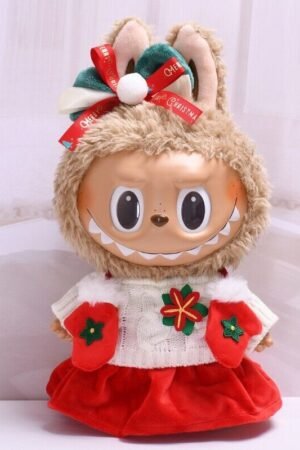 Labubu Clothes Set – 38cm Christmas Sweater, Skirt & Mittens | nekolulu