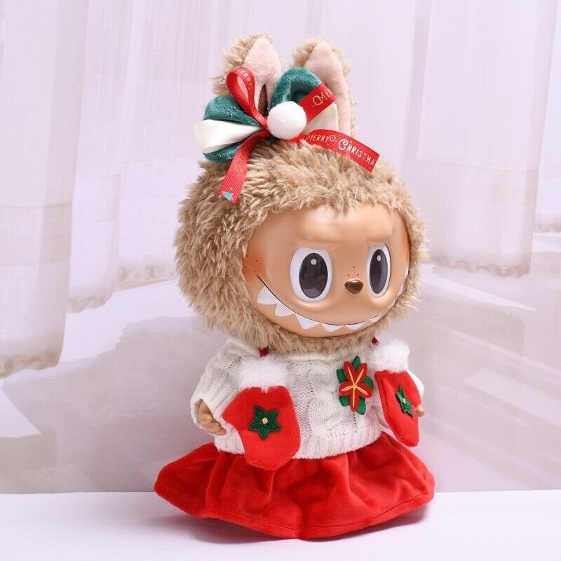 Labubu Clothes Set – 38cm Christmas Sweater, Skirt & Mittens | nekolulu 2 Labubu Clothes Set – 38cm Christmas Sweater, Skirt & Mittens | nekolulu - Image 2