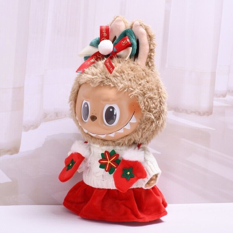 Labubu Clothes Set – 38cm Christmas Sweater, Skirt & Mittens | nekolulu 5 Labubu Clothes Set – 38cm Christmas Sweater, Skirt & Mittens | nekolulu - Image 5